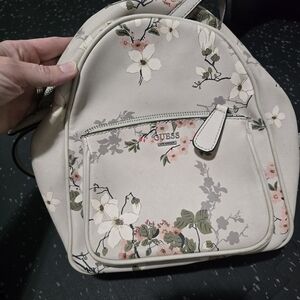 GUESS Floral White and Pink Backpack